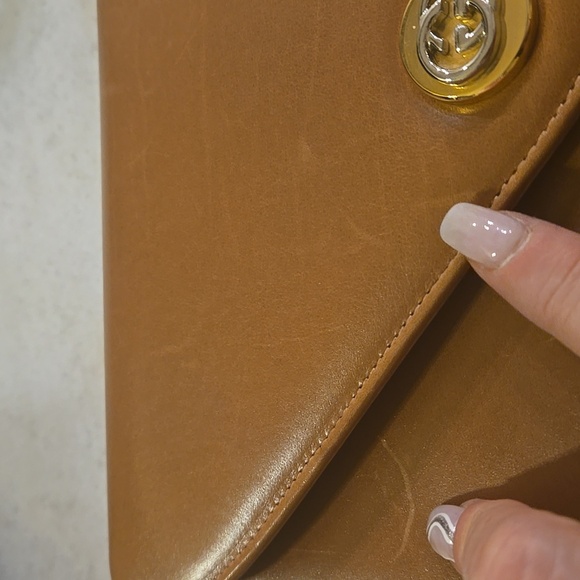 Gucci Rare VINTAGE Tan Leather Shoulder Bag - Picture 12 of 16